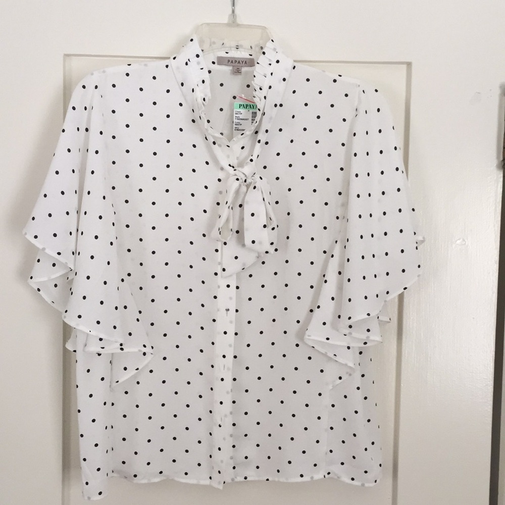 Papaya Polka Dot Blouse